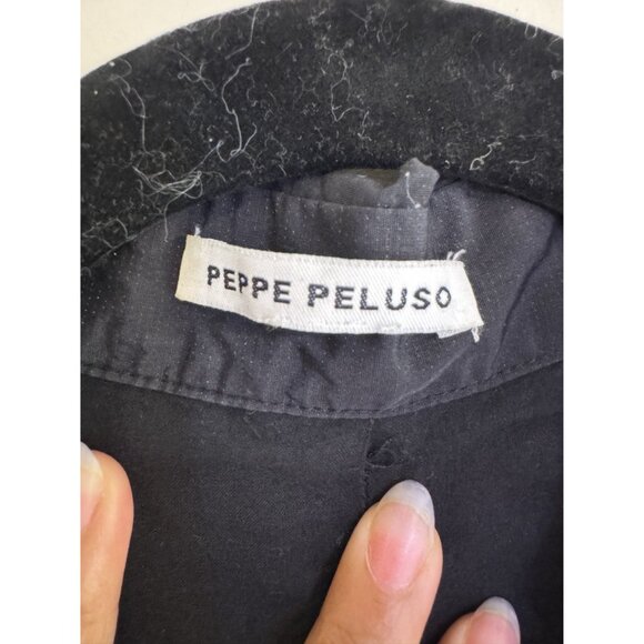 Peppe Peluso Women's Long Sleeve Black Trench Coat Size S - Picture 10 of 14